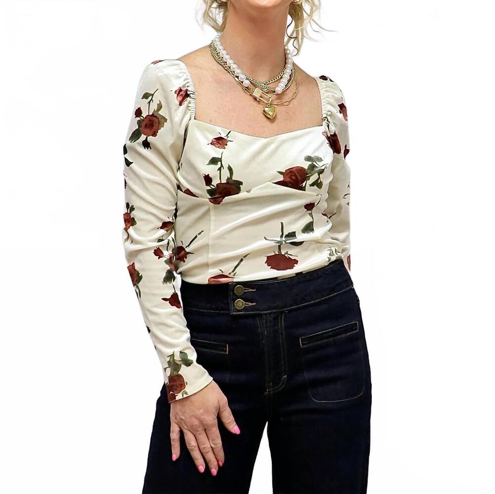 NEW LUCY PARIS she's so elegant long sleeve top in cream